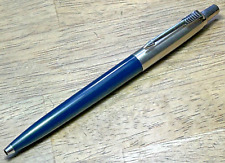 1981 PARKER JOTTER, Navy Blue & Brushed Chrome, New Blue Refill. Perfect Cond. picture