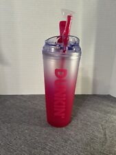 Dunkin Summer 2024 Ombré 24 Oz Plastic Tumbler Iced Coffee Pink NWT picture