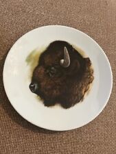 Porcelain Bison Plate Hoffritz Bavaria Germany 7.5 Dia Wildlife Collection picture