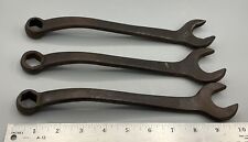 3 Antique Vtg Ford Wrenches Script / Circle M Spark Plug Combo Wrench READ picture