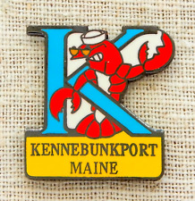 Kennebunkport Maine Lapel Pin Vintage Lobster Food Enamel Travel Souvenir picture