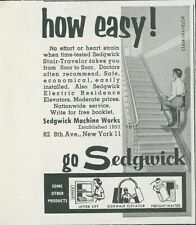 1955 Sedgwick Stair Traveler Residence Elevators Booklet Offer Print Ad SP22 picture