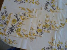 Vintage Tablecloth with 8 Napkins,Linen, 50x68, Gently Used.. See notes. picture