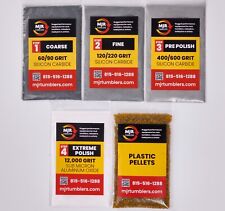 3lb Rock Tumbler Refill Grit Kit with pellets Silicon Carbide Aluminum Oxide picture
