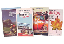 4 VINTAGE TRAVELING MAPS NEW JERSEY MOBIL MONTANA CALIFORNIA CANADA & NORTH U.S. picture