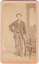 CIRCA 1870s CDV A. MICHELSON BEARDED MAN IN SUIT NEENAH WISCONSIN picture
