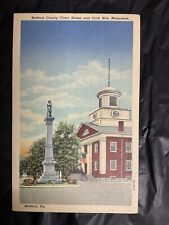 Bedford County Court House and Civil War Monument, PA Vintage Post Card picture
