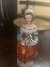 Vintage Bomboniere Lady With Harp Figurine picture