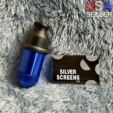 Small Flared Blue Bullet Smoking Pipe Tobacco Herb Portable Metal Travel Size picture