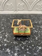 Limoges Trinket Jewelry Box France Peint Main Giraffe Train Car Zoo picture