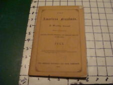 Original 1866 JULY; THE AMERICAN FREEDMAN a monthly journal VOL 1 #4 & National picture