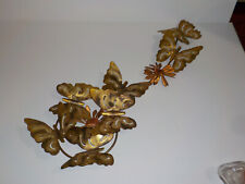 Vintage Brass Butterfly Wall Hanging Mid Century Modern Metal 29