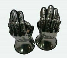 Medieval Knight Gauntlets Functional Armor Gloves Leather Steel SCA LARP picture