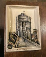 VINTAGE ANTIQUE IVOREX ENGLAND WALL HANGING PLAQUE KING CHARLES TOWER CHESTER picture