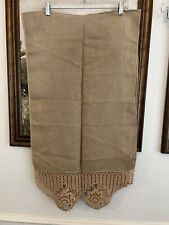 Vintage Tan Crocheted Ends Runner Table 68”x18”  picture