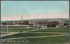 Postcard Bangor and Aroostook Railroad Car Works Milo Junction Maine 1908 picture