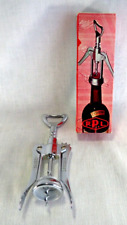 Vintage Italian Wing Corkscrew Wine Opener Chrome made in Italy 1960'S BOX/NEW picture