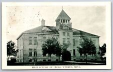 Warren Minnesota~High School Building~1909 Postcard picture