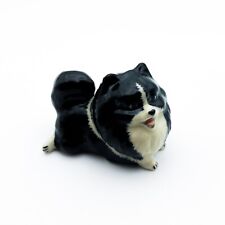 Black & White Pomeranian Ceramic Figurine - Pom Owner Lovers, Unique Home Decor picture