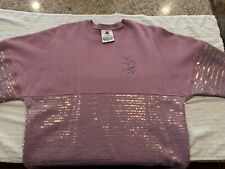 Disney Spirit Jersey Sweater Womens Medium Pink Sequin Pullover Mickey Adult M picture