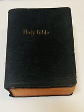 Vintage Holy Bible KJV Black Printed In USA Old New Testaments Self Pronouncing picture