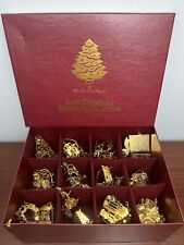 1995 Danbury Mint 23k Gold Plated Christmas Complete 12 Ornament Set picture