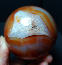 TOP 497G Natural Polished Red Agate Carnelian Crystal Sphere Ball HealingYWD410 picture
