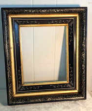 Antique 19th c Aesthetic Movement Deep Well Frame Faux Marble Ebonized Gold Gilt picture