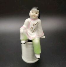 Vintage Japanese Asian Woman Ceramic Miniature Shelf Sitter 3