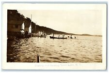 1912 Boating And Bathing Silver Lake New York NY RPPC Photo Antique Postcard picture