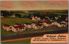 Chamberlain, South Dakota Postcard HILLSIDE CABINS Highway 16 Roadside / Linen picture