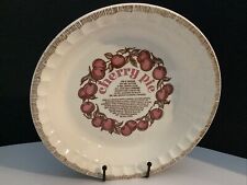 Vintage Royal China by Jeannette Country Harvest Cherry Pie Pan Plate w/ Recipe picture