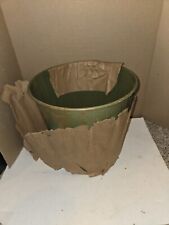 Vintage 50's/60's NOS Drab Olive Green MCM Lawson Heavy Metal Trash Refuse Can picture