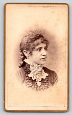 Original Old Vintage Photo Antique CDV Beautiful Lady Hair Dress Fort Wayne, IN picture
