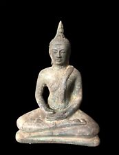 An Antique Thai Bronze Seated Buddha, Sukhothai Style, Thailand 19th Century picture