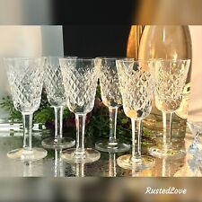 Waterford Crystal Alana White Wine Cut Blown Glass Ireland Cut Blown Glasses - 6 picture