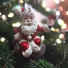 Vintage Atlantic Mold Ceramic Santa with Bell & Jingle Bells  1970s picture