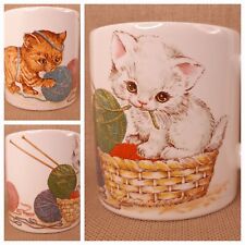 1980's Kitten Mug Otagiri Kitten Mug Vintage Otagiri Gibson Greeting Cards Japan picture