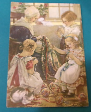 ANTIQUE VICTORIAN TRADE CARD ADVERTISING COLORFUL CARPET RAGS picture