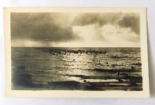 Real Photo Postcard Dock Pilings, Clouds Ocean Real Photo Postcard picture