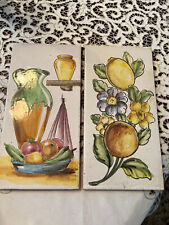 Two Vtg.  Hand Painted Tiles - 6