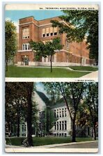 1938 Exterior Technical High School Multi-View Elyria Ohio OH Antique Postcard picture