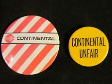 VINTAGE CONTINENTAL AIRLINES PINBACK BUTTONS Lot of 2   2 1/4