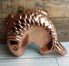 Vintage Small Fish Hanging Copper Tin Lined Mold Kitchen Wall Decor picture
