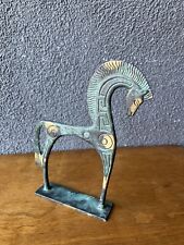 Etruscan Horse Greek Roman Brass Sculpture Mid Century Mcm picture