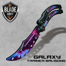 CSGO GALAXY BLACK Practice Knife Balisong Butterfly Tactical Combat Trainer picture