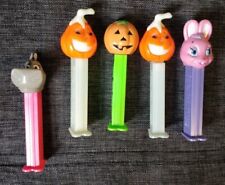 Lot Of 5 Vintage Holiday Pez Dispensers Glow In The Dark Pumpkin Heads Halloween picture