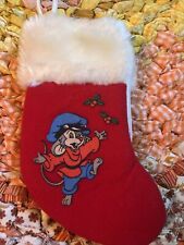 VINTAGE American Tail Mini Christmas Stocking FIEVEL DANCING HOLLY BERRIES picture