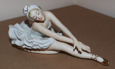 Vintage Wallendorf Porcelain Figurine Woman Ballerina Swan Dance Ballet 7.8