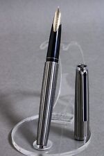 PILOT Fountain Pen CUSTOM Black Stripe Nib F H574 18K-WG Vintage 